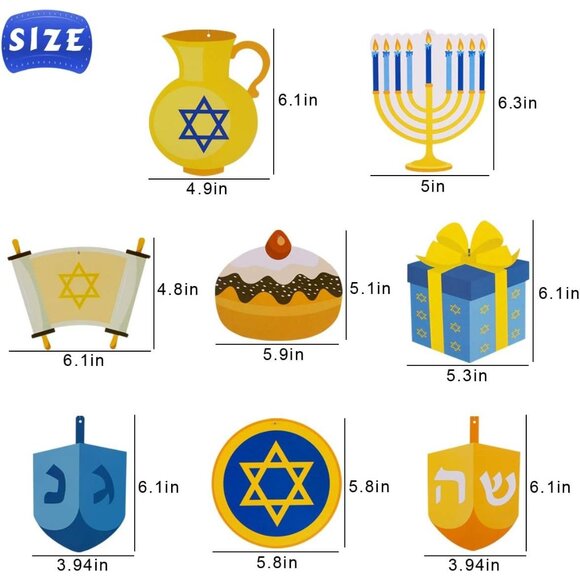 Hanukkah Decorations Swirls 30PCS Jewish Festival Party Hanging Decor Set With M - Picture 2 of 4